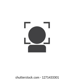 Face recognition icon. Biometric identification. Facial recognition system.