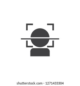 Face recognition icon. Biometric identification. Facial recognition system.