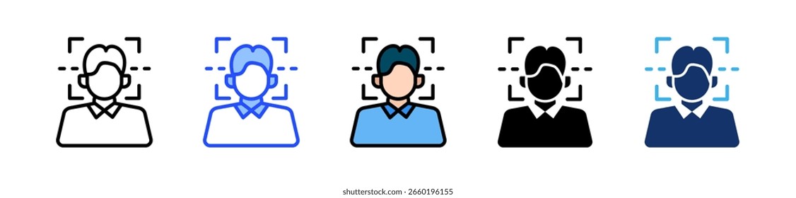 Face Recognition Icon Collection With Multiple Styles