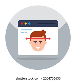 Face Recognition Icon, Editable Vector 