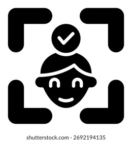 Elemento del icono del reconocimiento facial para el diseño