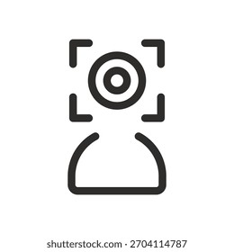 Icono de reconocimiento facial, símbolo humano