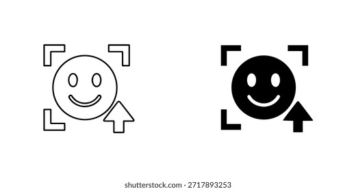 Face recognition icon isolated on, representing facial identification and biometric security