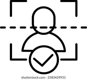 Face Recognition icon line high quality