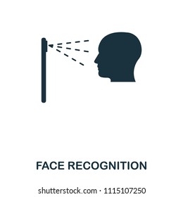 Face Recognition icon. Mobile app, printing, web site icon. Simple element sing. Monochrome Face Recognition icon illustration.