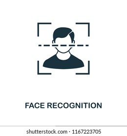 Face Recognition icon. Monochrome style design from internet security collection. UI. Pixel perfect simple pictogram face recognition icon. Web design, apps, software, print usage.