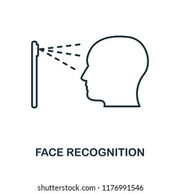 Face Recognition icon. Monochrome style design from visual device collection. UI. Pixel perfect simple pictogram face recognition icon. Web design, apps, software, print usage.