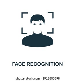 Face Recognition icon. Monocrome element from technology collection. Face Recognition icon for banners, infographics and templates.