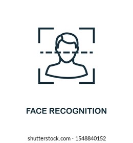 Face Recognition icon outline style. Thin line creative Face Recognition icon for logo, graphic design and more.