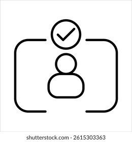 face recognition icon in outline style vector illustration
