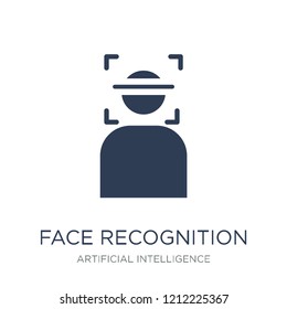 Face recognition icon. Trendy flat vector Face recognition icon on white background from Artificial Intelligence, Future Technology collection, vector illustration can be use for web and mobile, eps10