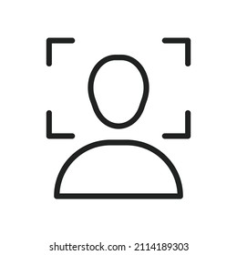 Face Recognition Icon vector image. Can also be used for Cyber Security. Suitable for mobile apps, web apps and print media.