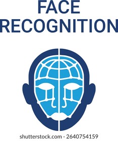 Face recognition icons. Containing machine learning, data science, AI, virtual assistant, generative AI, technology, Turing test and more. Solid vector icons collection.