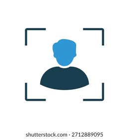 face recognition icons outline and Flat Style,transparent background