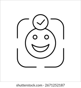 face recognition icons. simple line vector illustration
