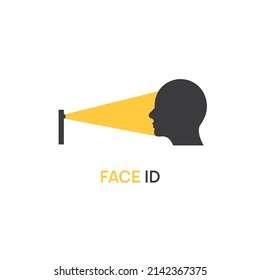 Face Recognition Id Detection Icon. Face Biometric Facial Photo Identification Vector Digital Icon