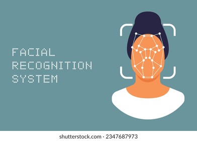 Face recognition. Face ID. Human Face Scanning. Facial recognition. Face scan.	