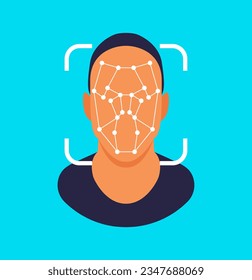 Face recognition. Face ID. Human Face Scanning. Facial recognition. Face scan.	