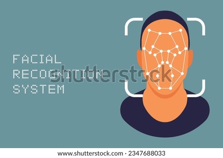 Face recognition. Face ID. Human Face Scanning. Facial recognition. Face scan.	