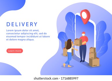  Reconocimiento facial. Id. de cara. Isométrico. Página de inicio de los sitios web.