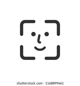 face recognition, identification. monochrome icon