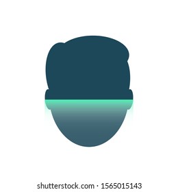 Face Recognition and laser scanning,Cyber security concept. Digital security authentication concept. Biometric authorization. Identification