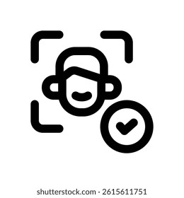 face recognition line icon. Clean and minimalist vector icon for websites, mobile apps, presentations, and logos. Fully scalable and customizable for any project.
