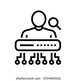 face recognition line icon vector. face recognition sign. isolated contour symbol black illustration