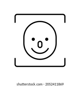 face recognition line icon vector design, editable stroke line icon