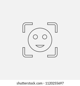 Face recognition line vector icon eps10 face scanning