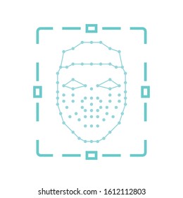 Face recognition logo, illustartion vector
