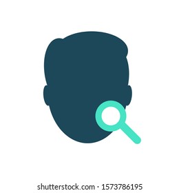 Face Recognition and Magnifying glass,Cyber security concept. Digital security authentication concept. Biometric authorization. Identification