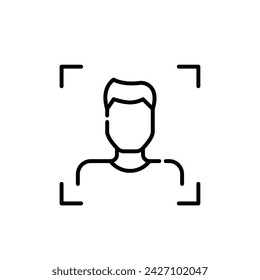 Face recognition. Male user. Pixel perfect icon