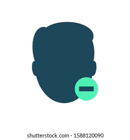 Face Recognition and minus sign,Cyber security concept. Digital security authentication concept. Biometric authorization. Identification