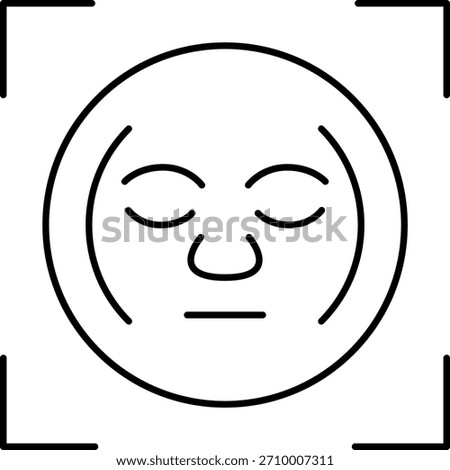 Face Recognition Outline Biometric Scan Icon