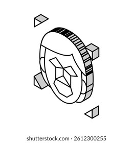 face recognition points and structure isometric icon vector. face recognition points and structure sign. isolated symbol illustration