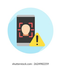 Face Recognition rounded color, mini illustration icon. use for modern concept, print, UI, UX kit, web and app development. Vector EPS 10, related to artificial intelligence, technology theme