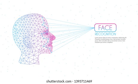 Face Recognition Scanning Face ID Technology Background