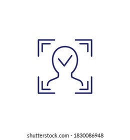 Face recognition and scanning line icon