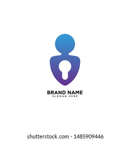 Face Recognition scanning with lock icon, Personal data protection