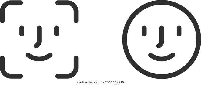 face recognition scanning sign icon vector illustration