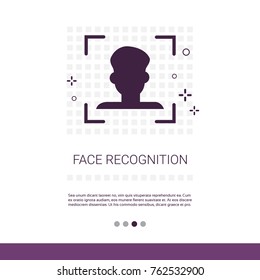 Face Recognition System Biometric Identification Concept Web Banner With Copy Space Vector Illustration