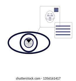 Face recognition system, video surveillance, modern technology. Vector illustration