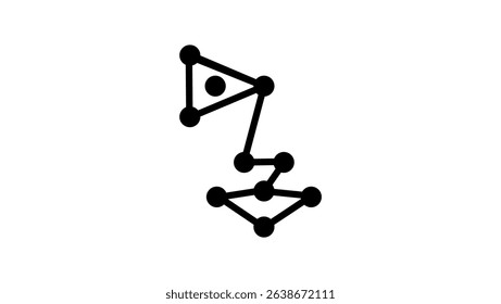 face recognition technology symbol, black isolated silhouette