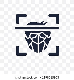 Face recognition transparent icon. Face recognition symbol design from Artificial Intellegence collection.