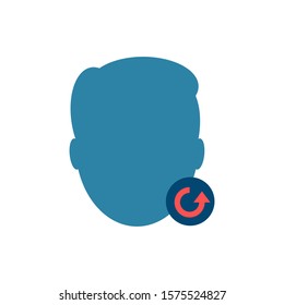 Face Recognition and undo sign,Cyber security concept. Digital security authentication concept. Biometric authorization. Identification