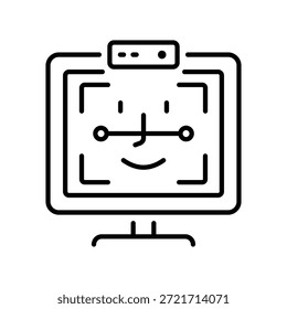 Icono de contorno de Vector de reconocimiento facial EPS 10 File