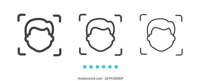 ícone de reconhecimento de face. Vetor de ícone de linha fina