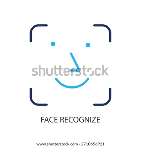 Face recognize thin line icons. Original vector illustration.