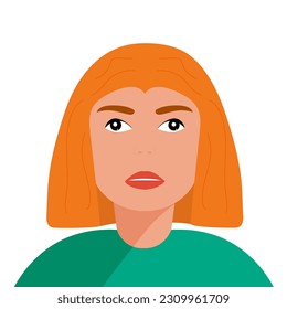 Face of a red-haired girl close-up